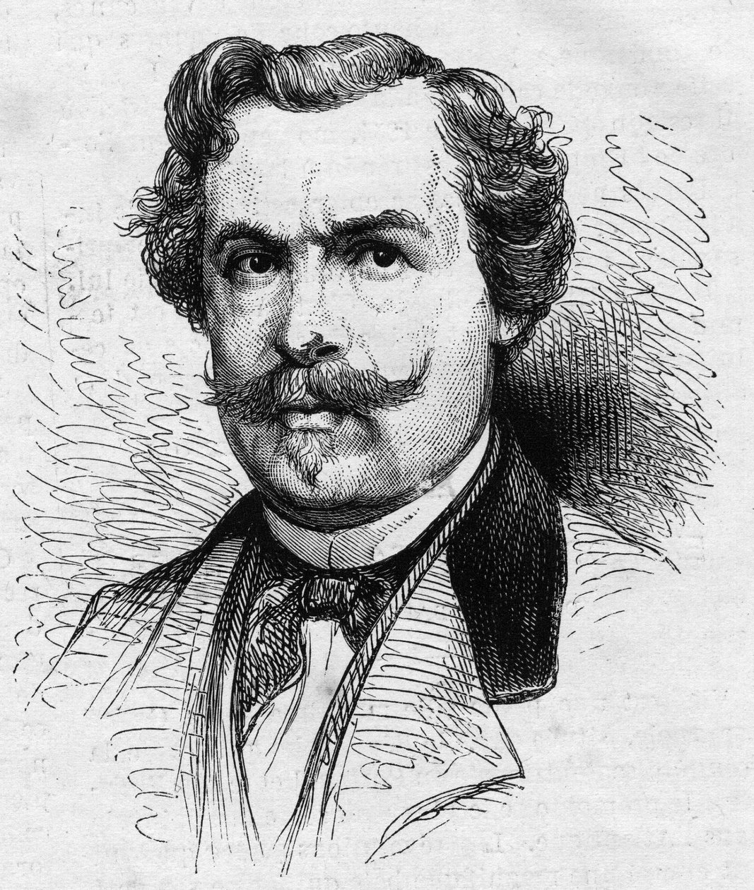 Portrett av Jules de Goncourt (1830-1870), fransk forfatter. Gravering i "" Le Monde Illustré"" nr. 690 av 2. juli 1870. av French School