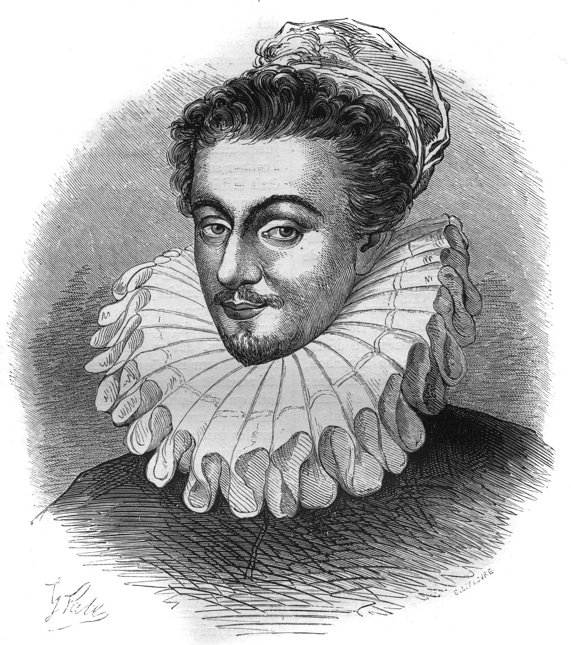 Portrett av ridder Carre, Englands ambassadør nær Sixte V (Felice Peretti av French School