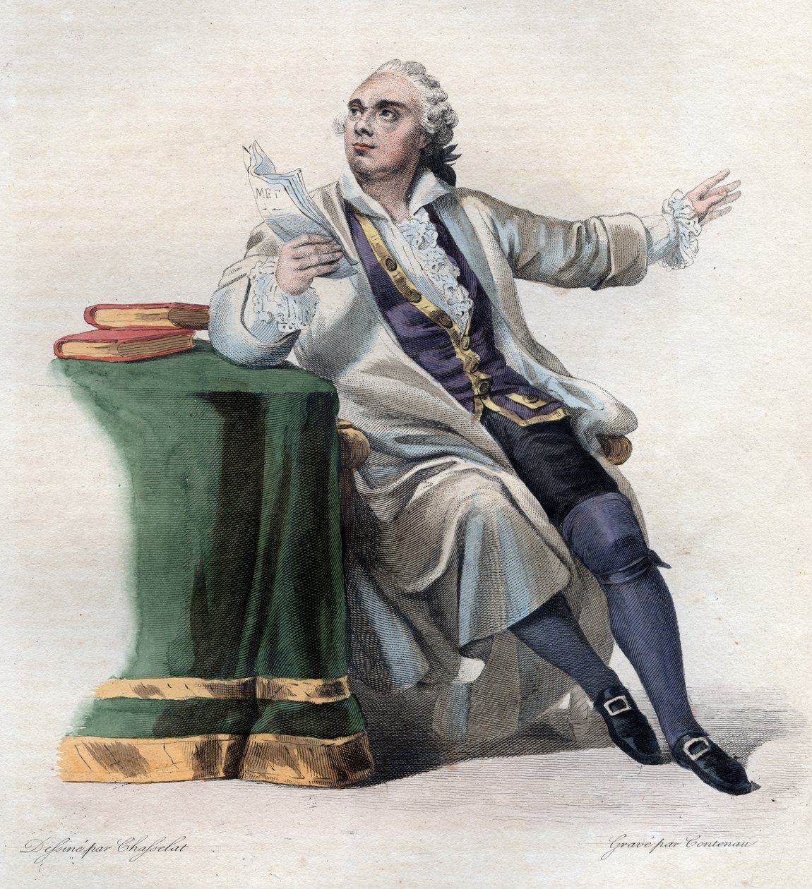 Portrett av Lekain (1729-1778), fransk skuespiller. av French School