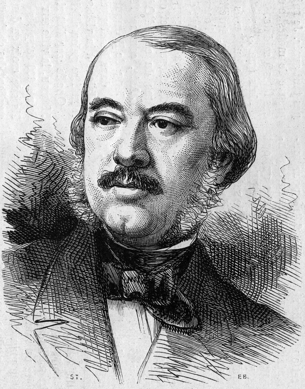 Portrait of Leon Laya (1810-1872), French playwright. Engraving in “” Le Monde Illustré”” n°805 of 14 September 1872. av French School