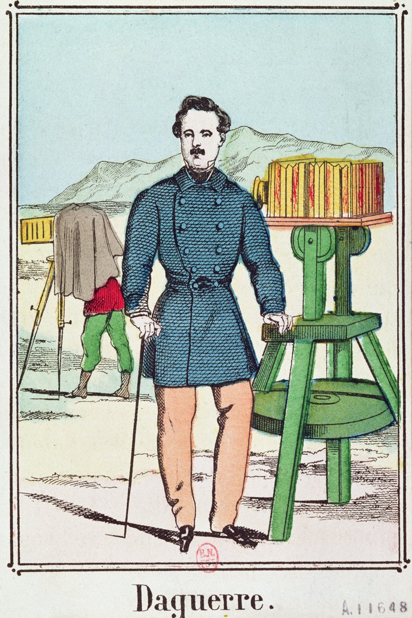 Portrett av Louis-Jacques Daguerre (1787-1851) av French School