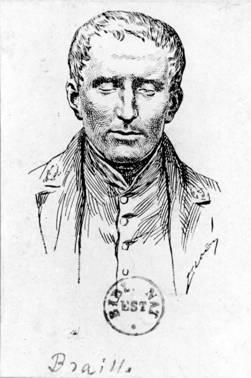 Portrett av Louis Braille (1809-1852) av French School