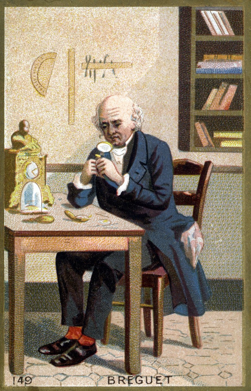 Portrett av Louis Bréguet. Kromolitografi fra slutten av 1800-tallet. av French School