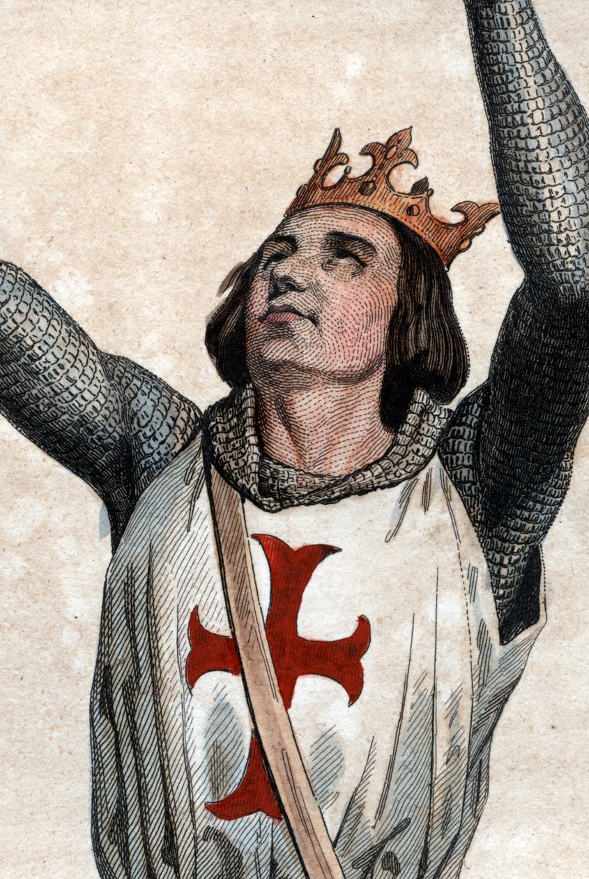 Portrett av Louis IX av Frankrike (Saint Louis) (1214-1270), konge av Frankrike. av French School