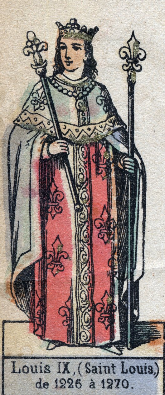 Portrett av Louis IX av Frankrike, kjent som Saint Louis (1214-1270) (kapeternes dynasti). Illustrasjon sent på 1800-tallet. av French School