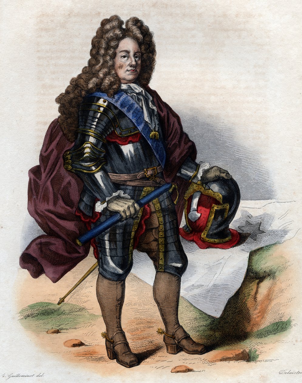 Portrett av Louis Joseph de Bourbon, hertugen av Vendome (1645-1712), fransk militærsjef og marskalk av Frankrike. av French School