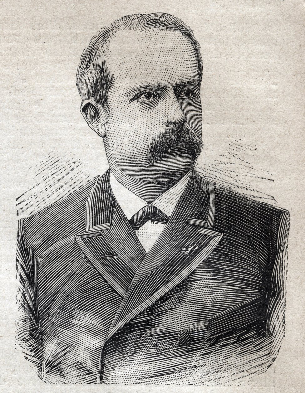 Portrett av Louis Lepine (1846-1933), prefekt i Paris, i "Le Petit Parisien"" 23.07.1893 (gravering) av French School