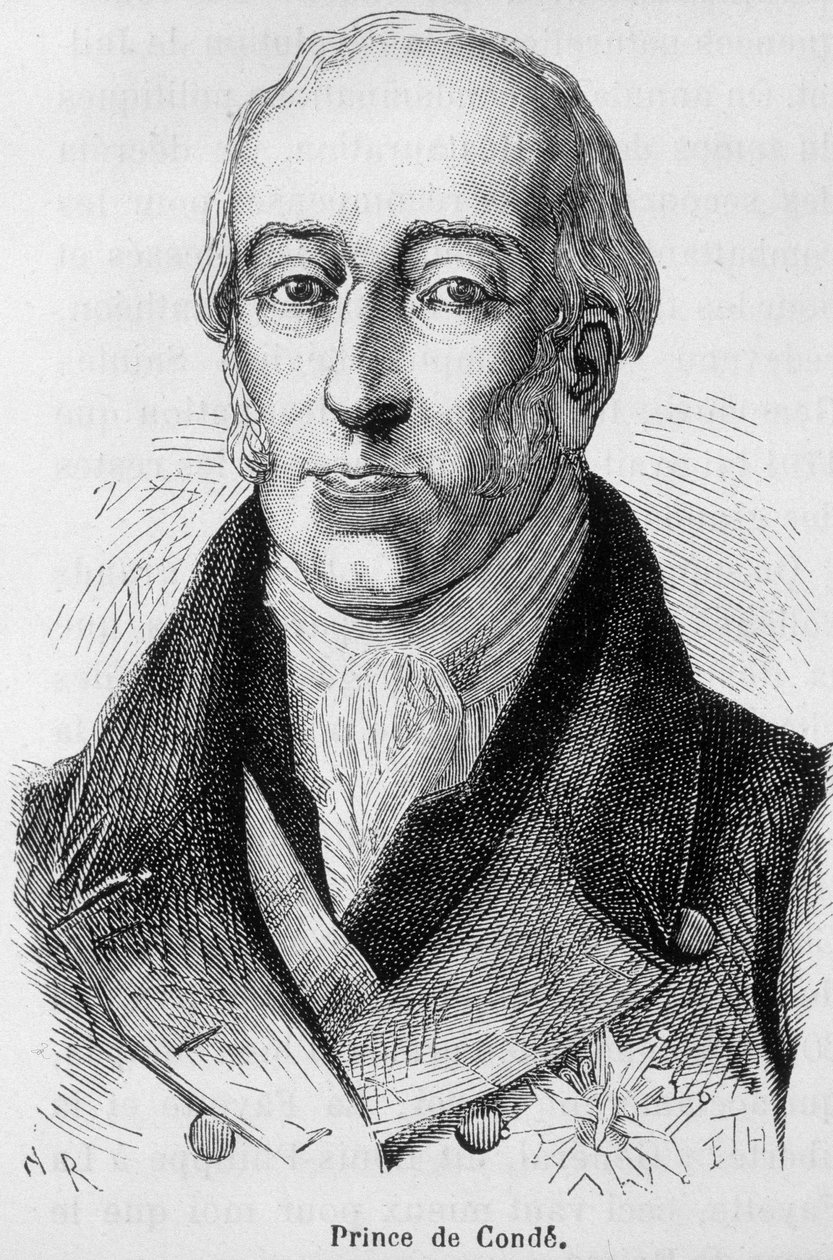Portrett av Louis V Joseph de Bourbon-Conde (1736-1818), åttende prins av Conde, fransk krigsmann- i "" L