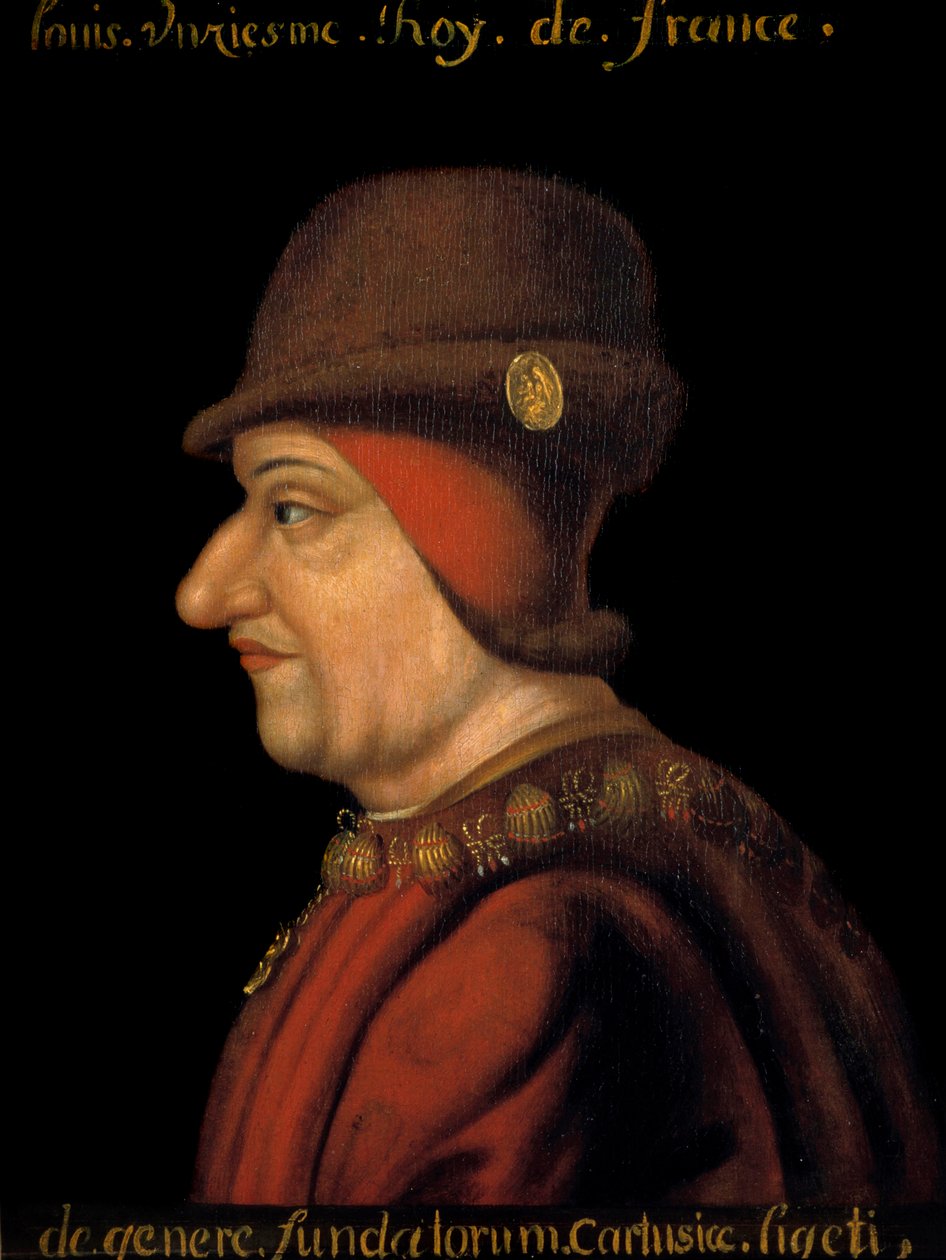 Portrett av Louis XI (1423-1483), konge av Frankrike. Fransk skole på 1600-tallet. av French School