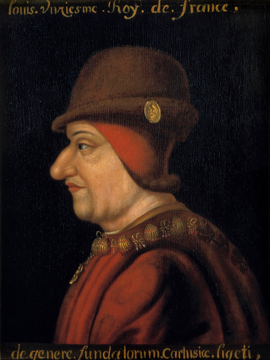 Portrett av Louis XI (1423-1483), konge av Frankrike. Fransk skole på 1600-tallet. Plessis les Tours (Plessis les Tours) (Plessis-les-Tours) av French School