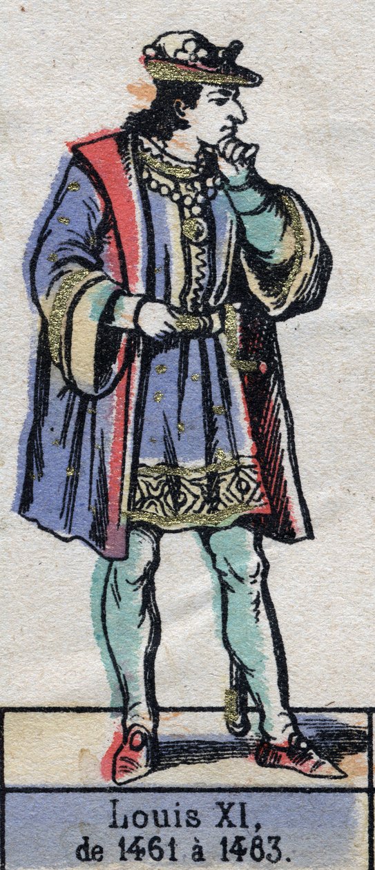 Portrait of Louis XI of France, known as the Prudent (1423-1483) (dynasty of the Capetians). Illustration late 19th century. av French School