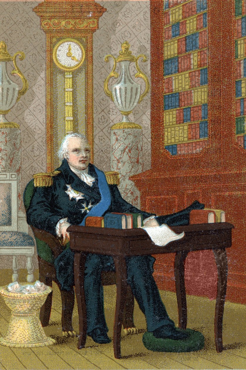Portrett av Louis XVIII (1755-1824), konge av Frankrike. av French School