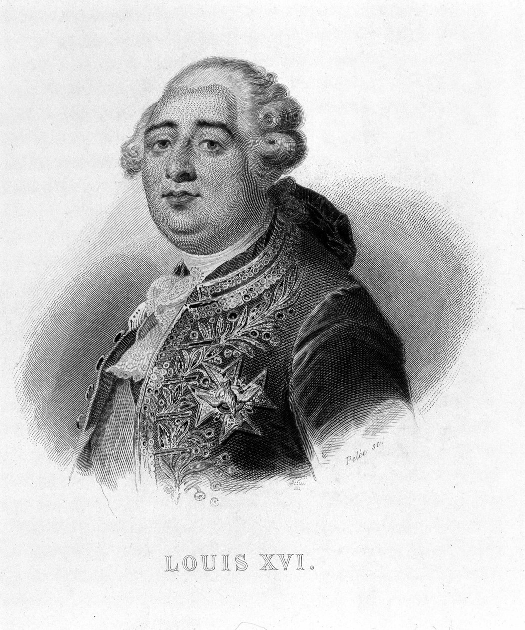 Portrett av Louis XVI - i "" Revolution francaise"" av Thiers. 1800-tallet av French School