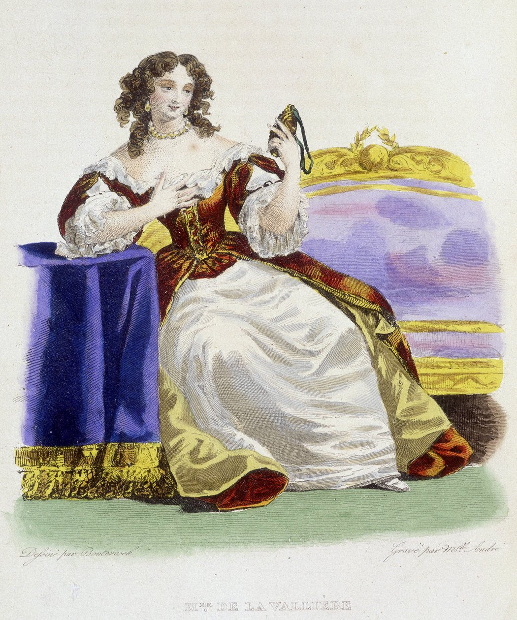 Portrett av Louise Françoise de la Valliére (1644 - 1710). av French School