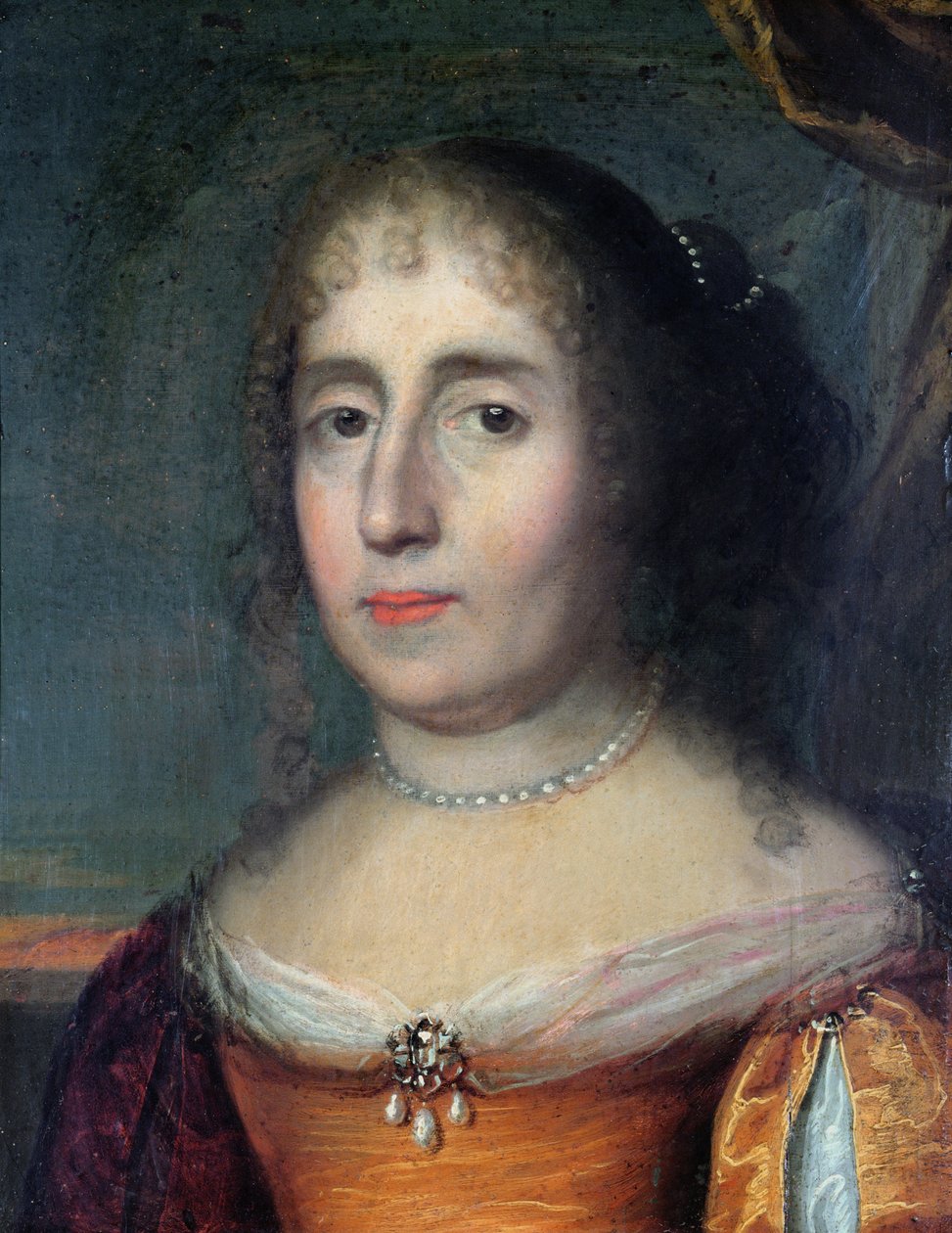 Portrett av Madame de Scudery (1607-1701) av French School