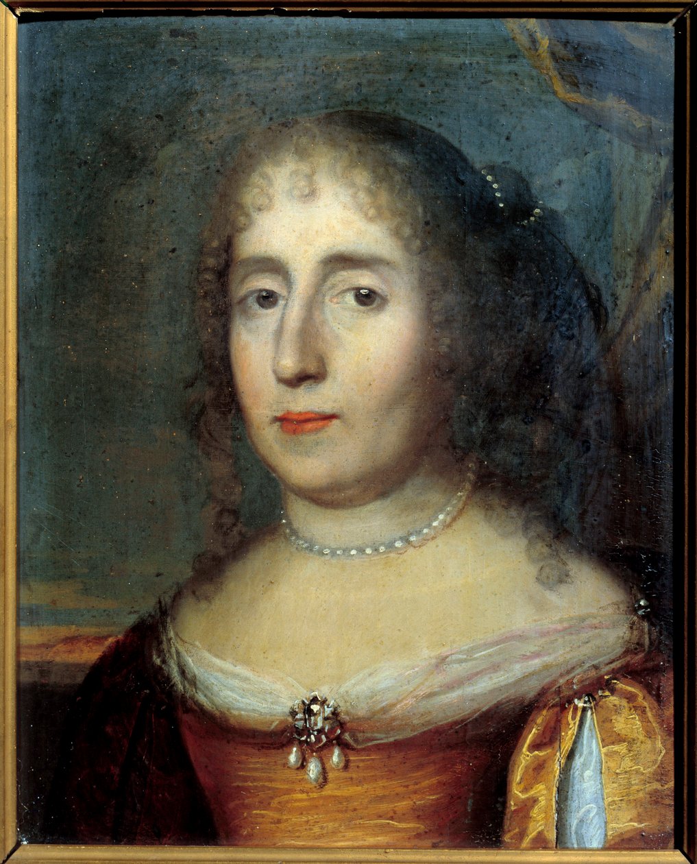 Portrett av Madame de Scudery (eller Madeleine de Scuderi (1607 - 1701), fransk kvinne med bokstaver). Anonymt maleri av den franske skolen av French School