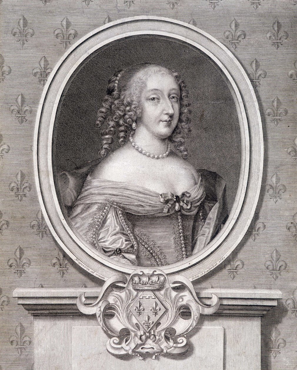Portrett av Mademoiselle de Montpensier kalt "Grande Mademoiselle" av French School