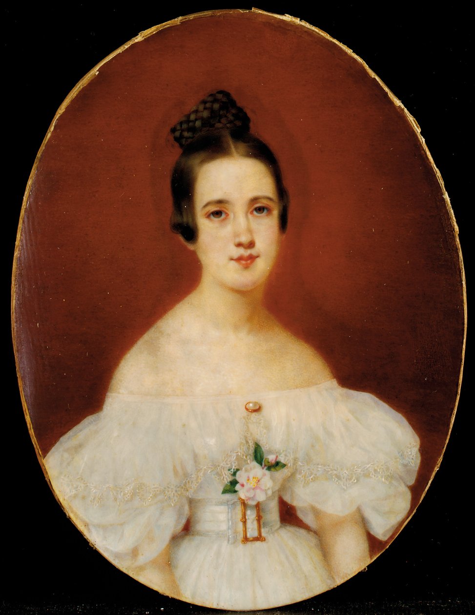 Portrett av Marie-Célestine De Gas, mor til Edgar Degas, ca. 1832-34 av French School