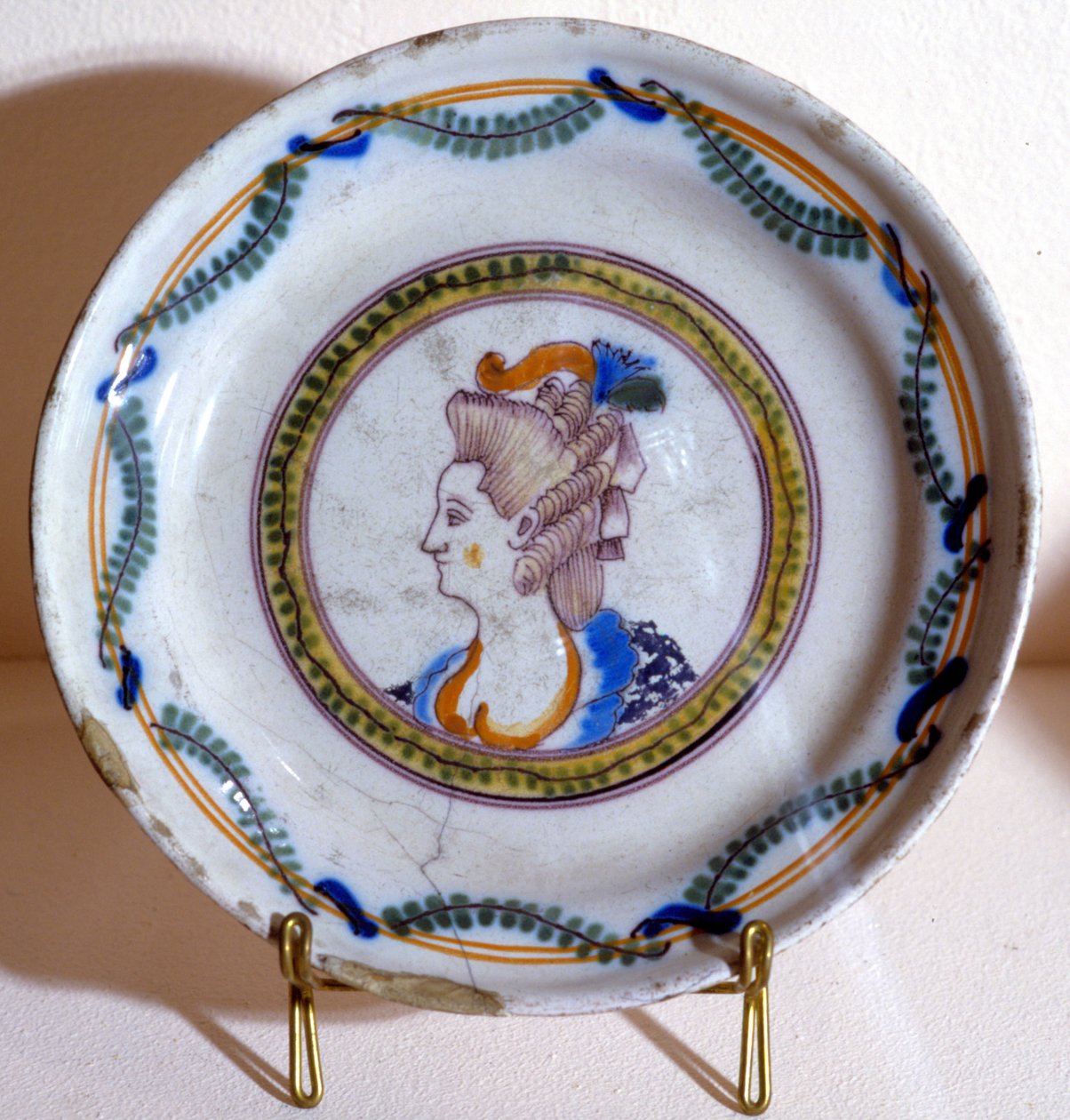 Portrett av Marie Antoinette - fajanseplate av French School