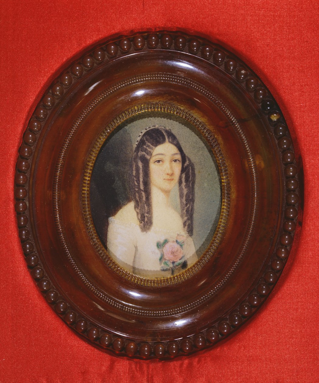 Portrett av Marie Duplessis (1824-1847) også kjent som La Dame aux Camelias, 1847 (wc på papir) av French School