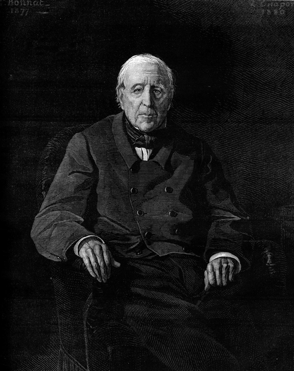 Portrait of Marthe Camille Bachasson, Count of Montalivet (1801-1880), French politician. Engraving in “” Le Monde Illustré”” n°1190 of 17 January 1880. av French School