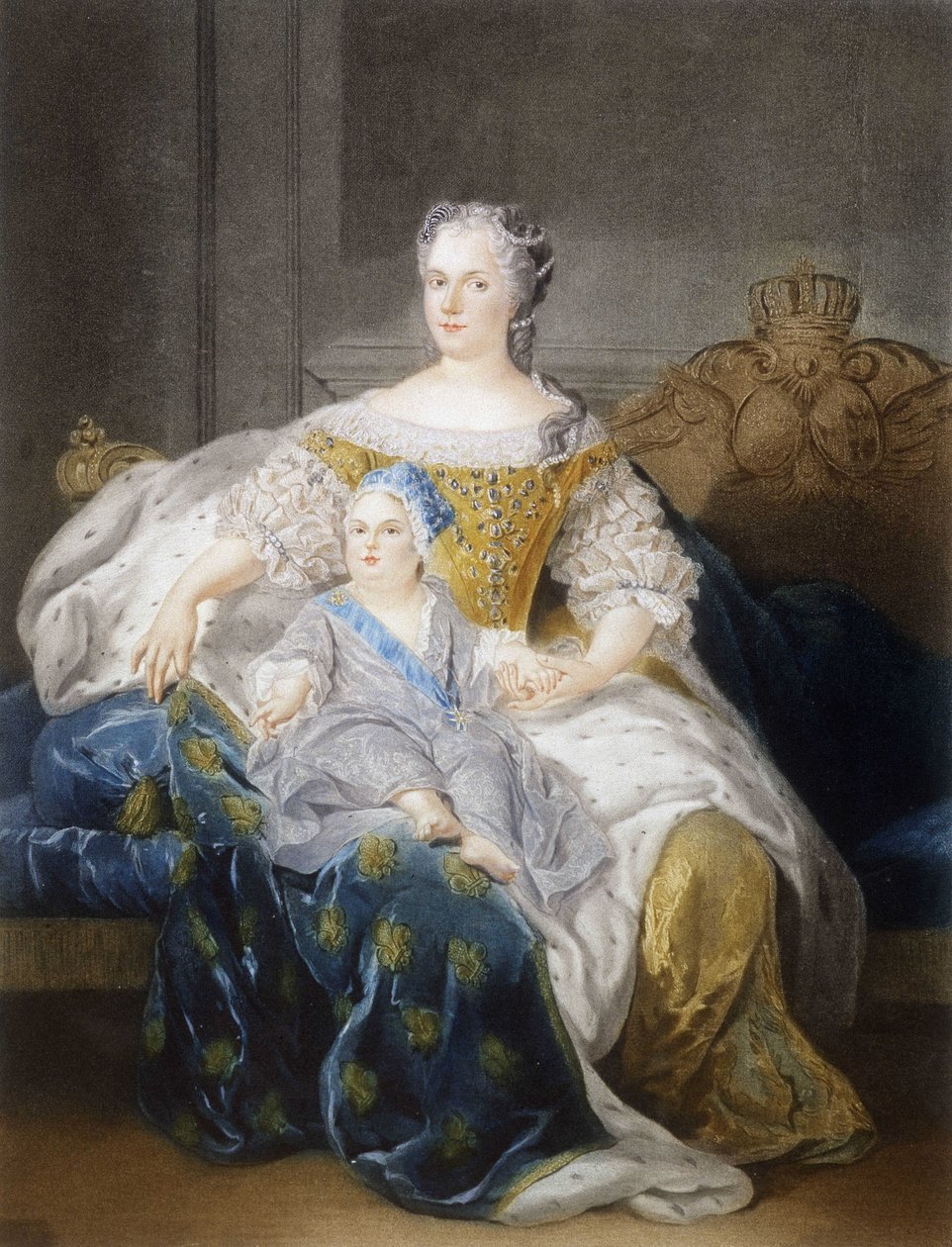 Portrett av Mary Leszczynska og delfinen av French School