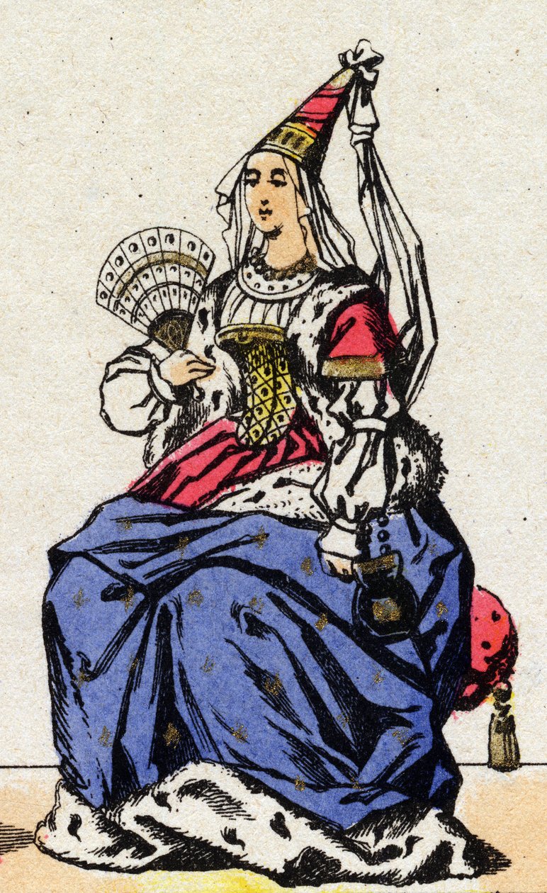 Portrait of Mary of Anjou, Queen of France (1404-1463), wife of Charles VII. av French School