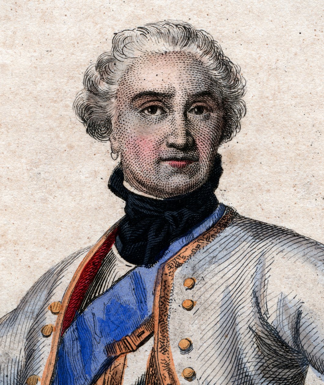Portrett av Maurice de Saxe (1696-1750), tysk militær i fransk tjeneste og generalmarskalk av Frankrike. av French School