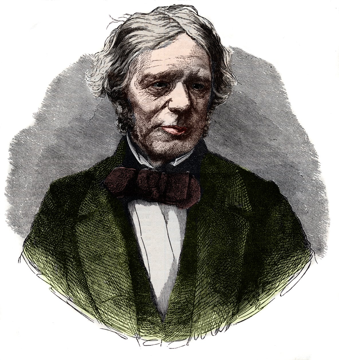 Portrett av Michael Faraday (1791-1867), engelsk kjemiker og fysiker. av French School