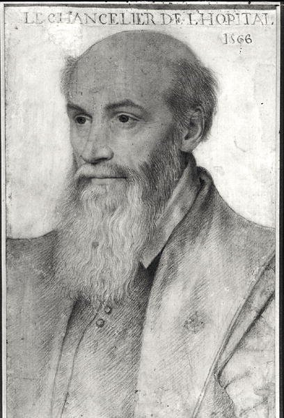 Portrett av Michel de LHospital (ca. 1504-73) 1566 av French School