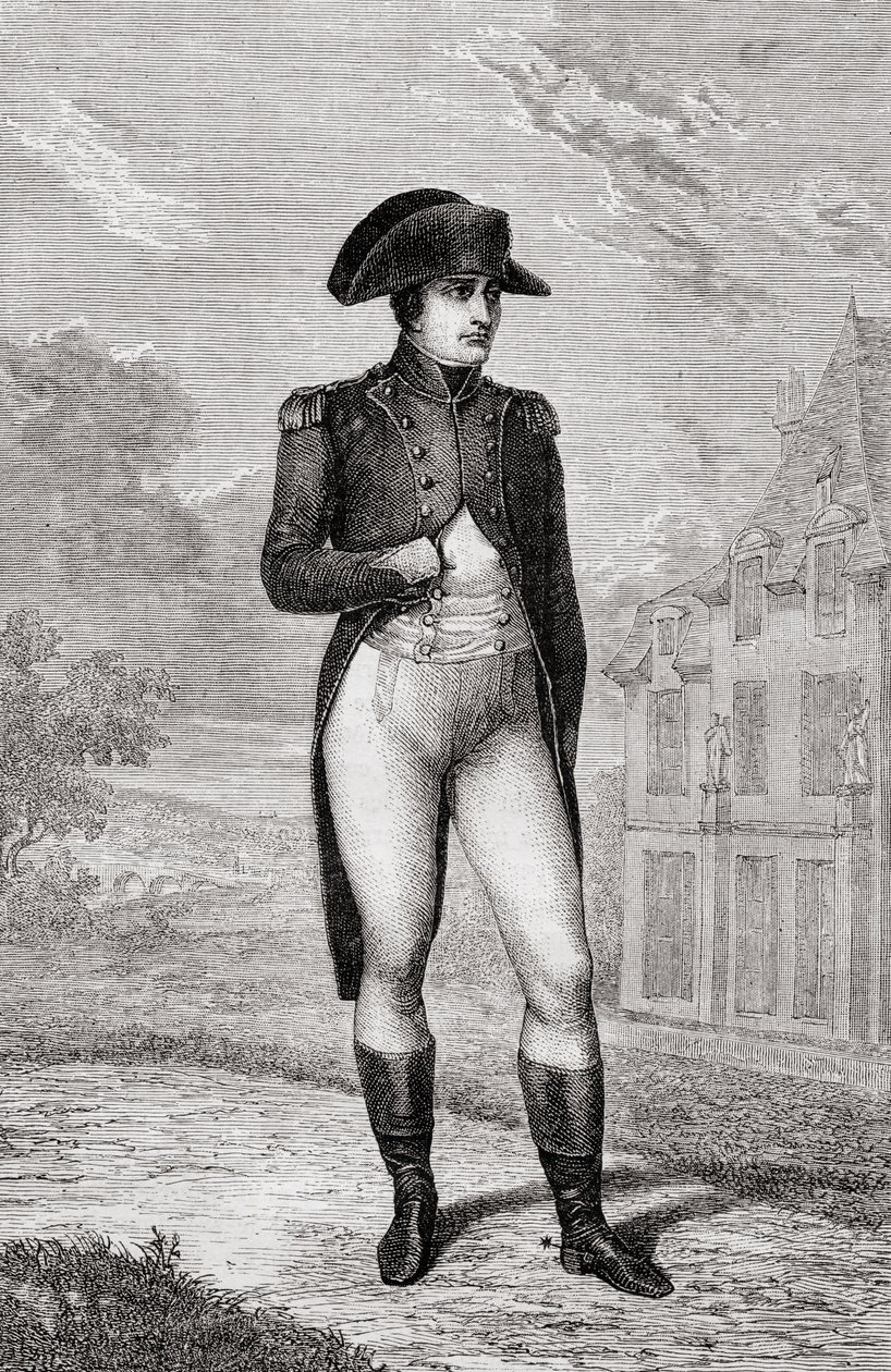 Portrett av Napoleon Bonaparte, fra Historien om den franske revolusjonen av Louis Blanc av French School