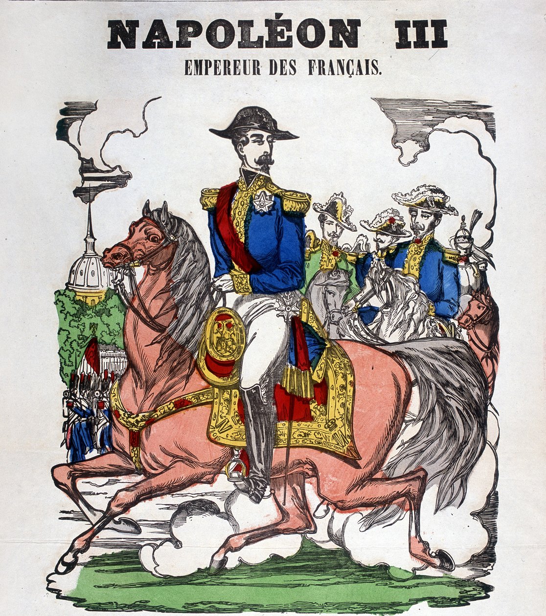 Portrett av Napoleon III. Bilde av Epinal av French School