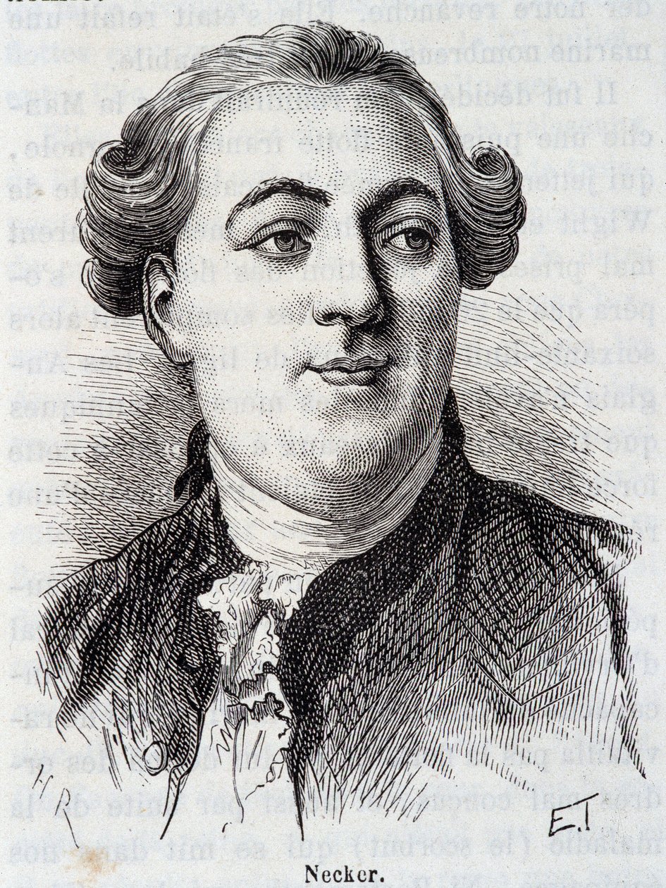 Portrett av Necker - i "The History of France" av Henry Martin, sd. 1800-tallet av French School