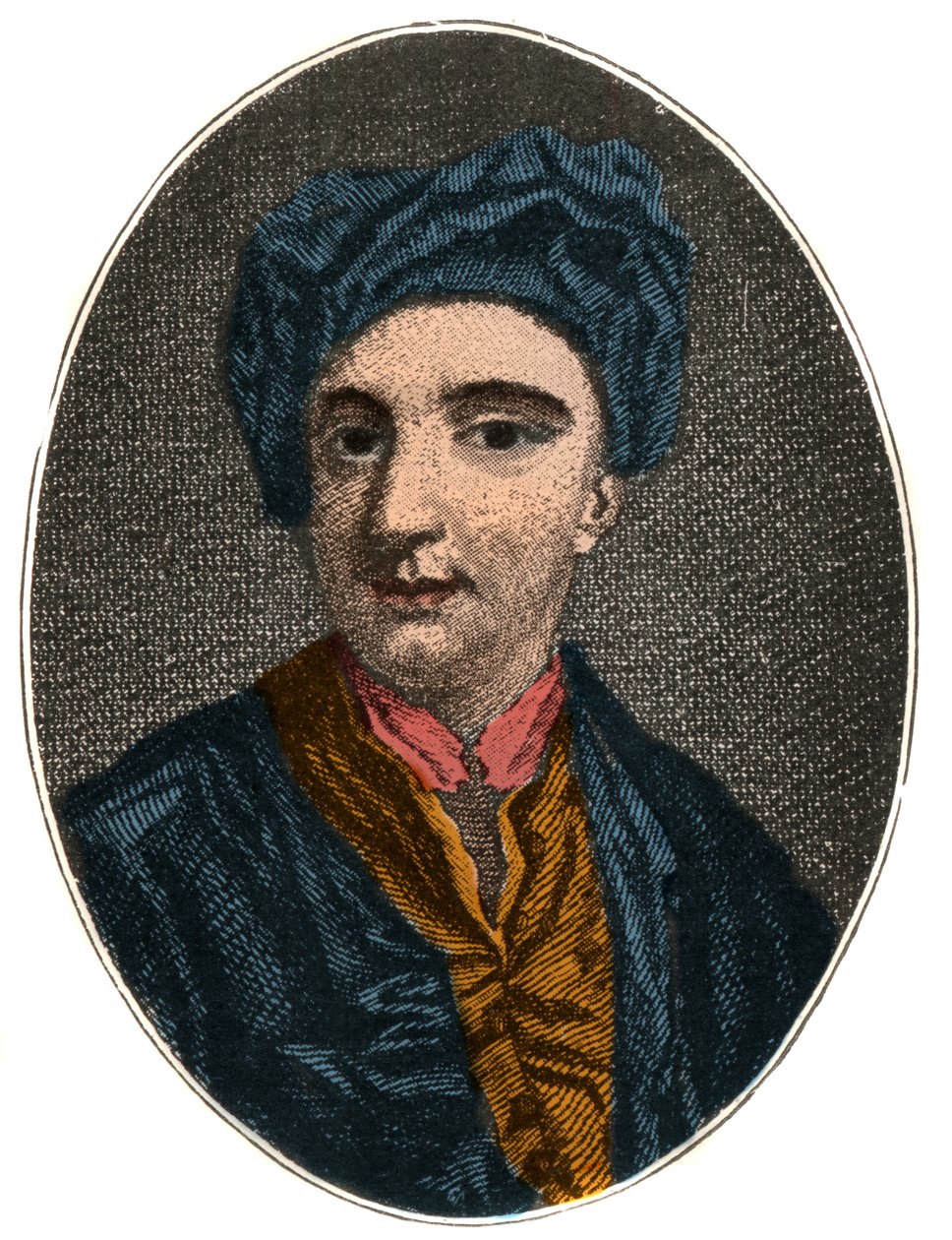 Portrett av Nicholas Rowe (1674 -1718), engelsk dramatiker, poet og diverse forfatter. av French School