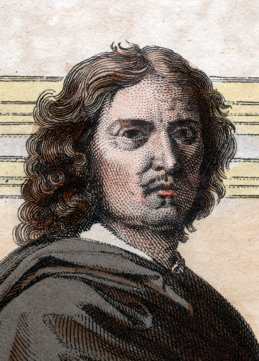 Portrett av Nicolas Poussin (1594-1665), fransk maler. av French School