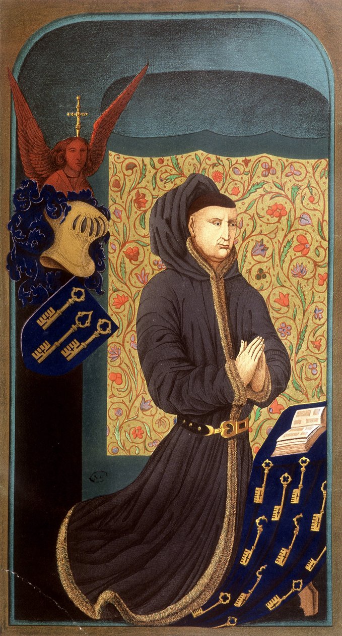 Portrett av Nicolas Rolin, kansler i Burgund under Philippe Le Bon og grunnlegger av sykehuset i Beaune av French School