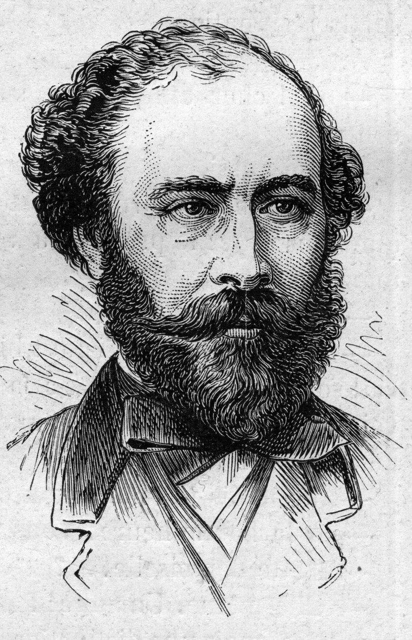 Portrett av Octave Feuillet (1821-1890), fransk romanforfatter, dramatiker og akademiker. Gravering i "" Le Monde Illustré"" nr. 883 av 14. mars 1874. av French School