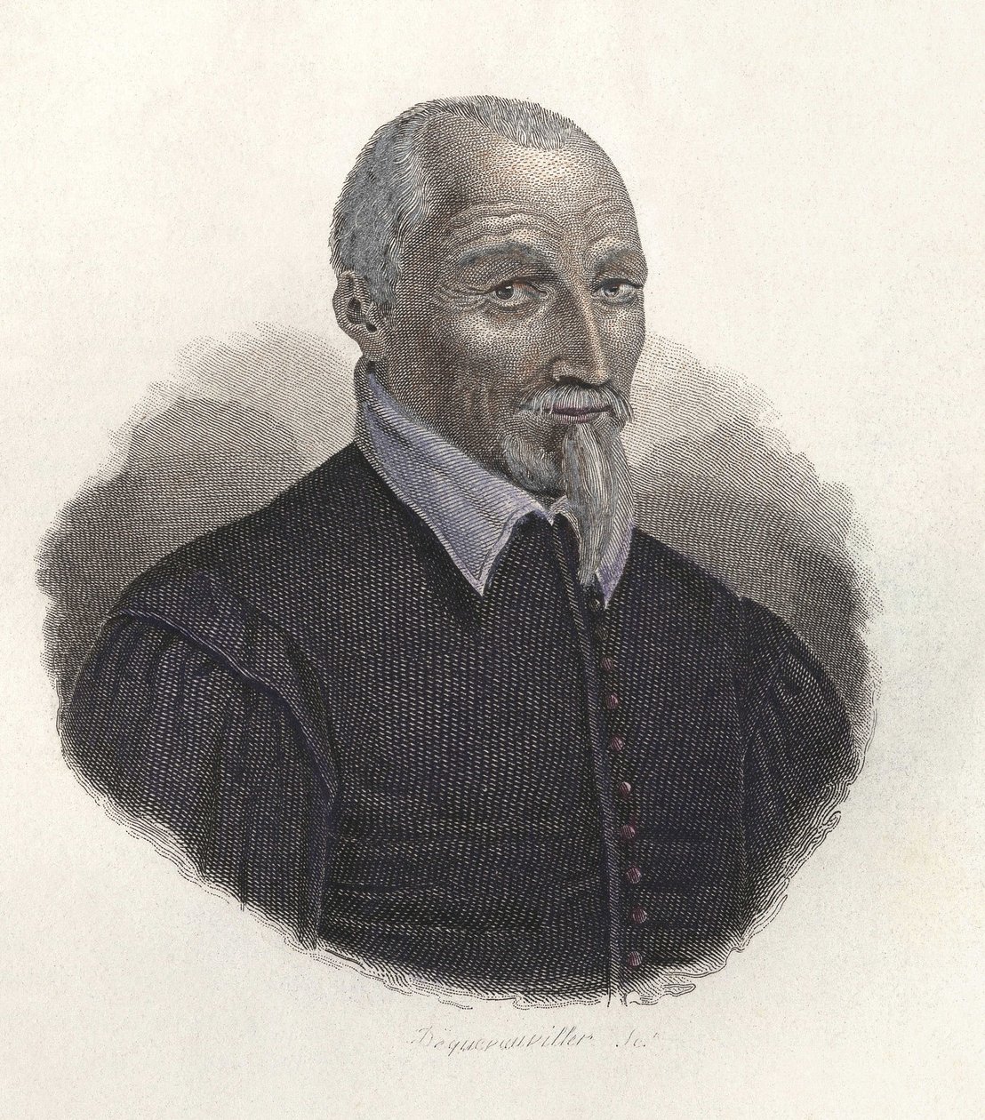 Portrett av Olivier de Serres (1539-1619), fransk agronom. i "" Portretter av nyttige menn " av French School