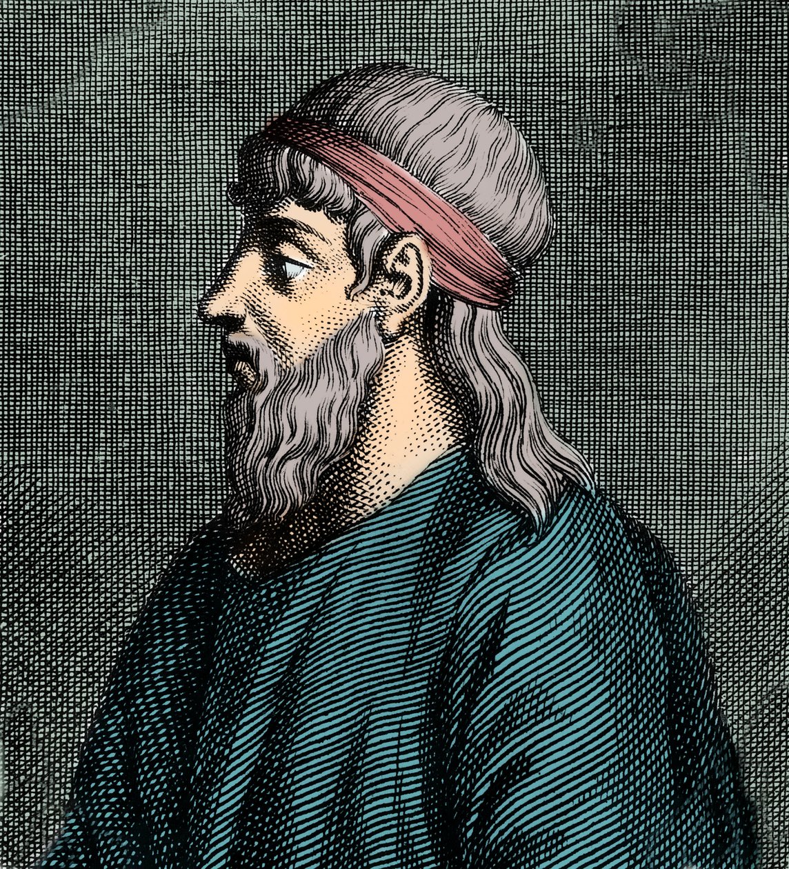 Portrett av Parmenides av Elea (fl.c 5. f.Kr.) gresk filosof. av French School