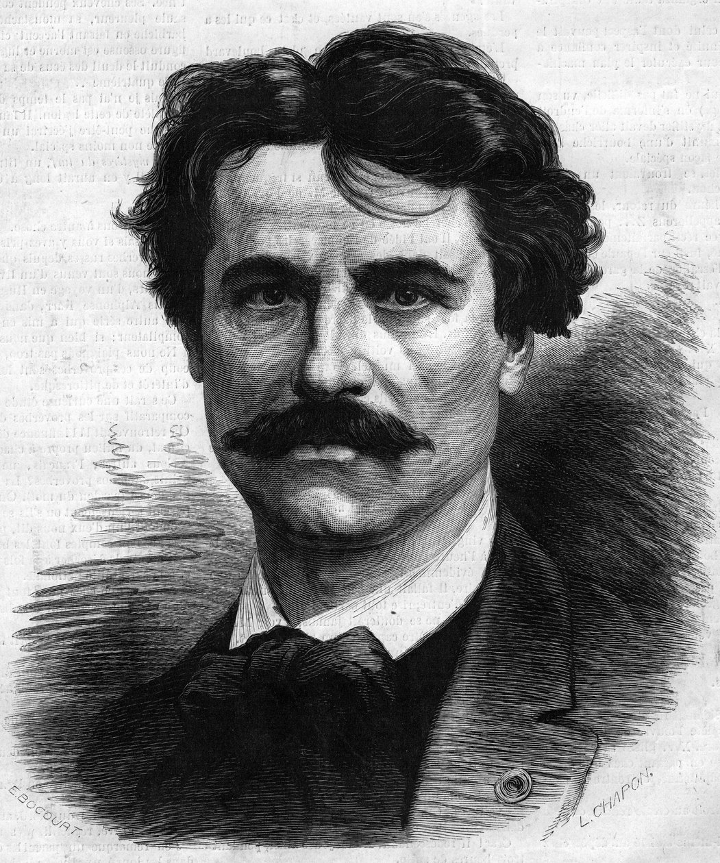 Portrett av Paul Baudry (1828-1885), fransk maler. Gravering i "" The Illustrated World"" nr. 908 av 5. september av French School