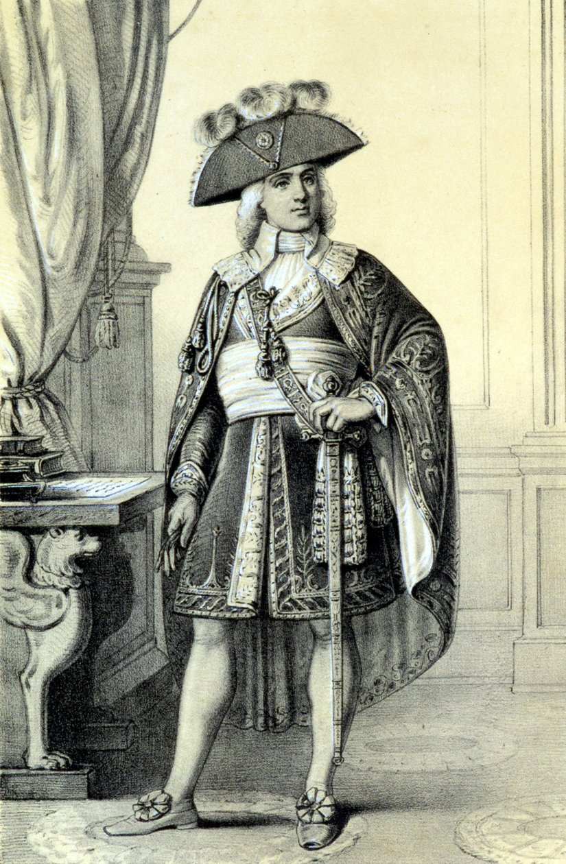 Portrett av Paul de Barras (1755-1829), fransk politiker. - i ""Historical Gallery of the French Revolution"" av Albert Maurin av French School