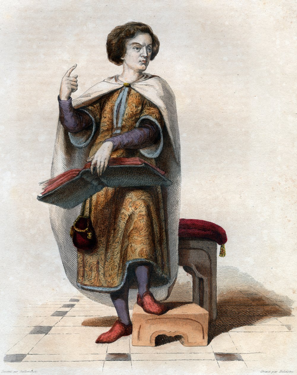 Portrett av Peter Abelard (Pierre Abailard) (Pierre Abeilard) (1079-1142), fransk skolastisk filosof, teolog og logiker. av French School