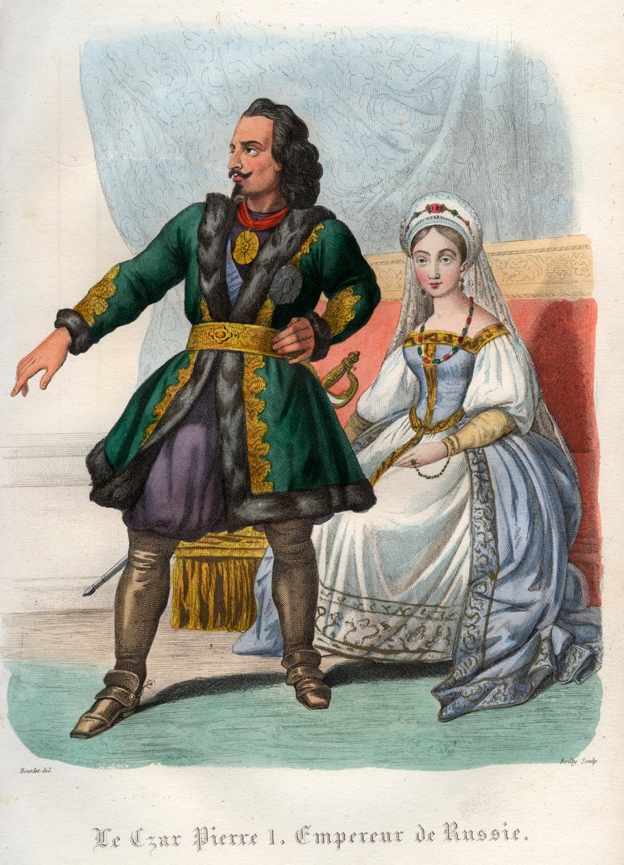 Portrett av Peter den store (Peter Ier Le Grand) (1672-1725), russisk tsar av French School