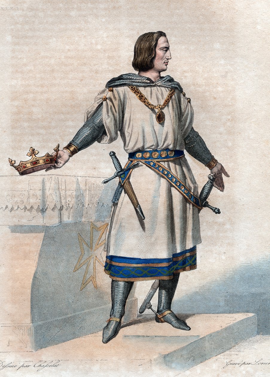 Portrett av Filip II Augustus (1165-1223), konge av Frankrike. av French School