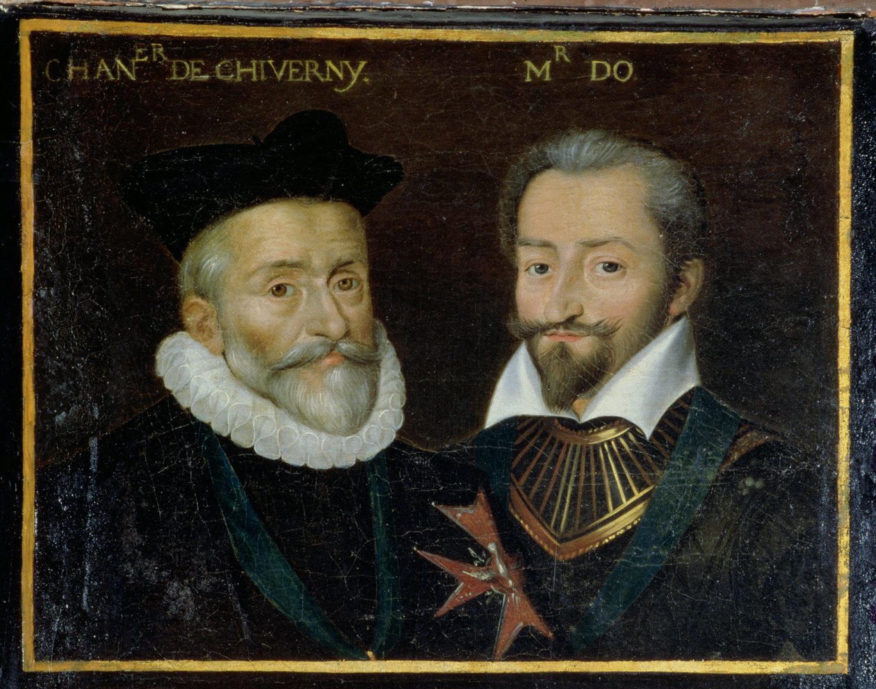Portrett av Philippe Hurault (1528–99) grev av Cheverny og Francois (1535–94) markis av O, 1617–38 av French School