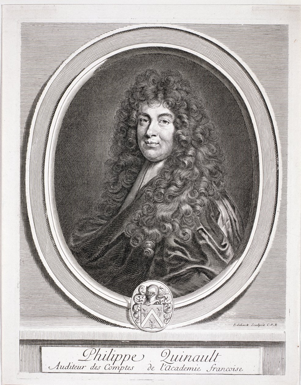 Portrett av Philippe Quinault (1635-88) av French School