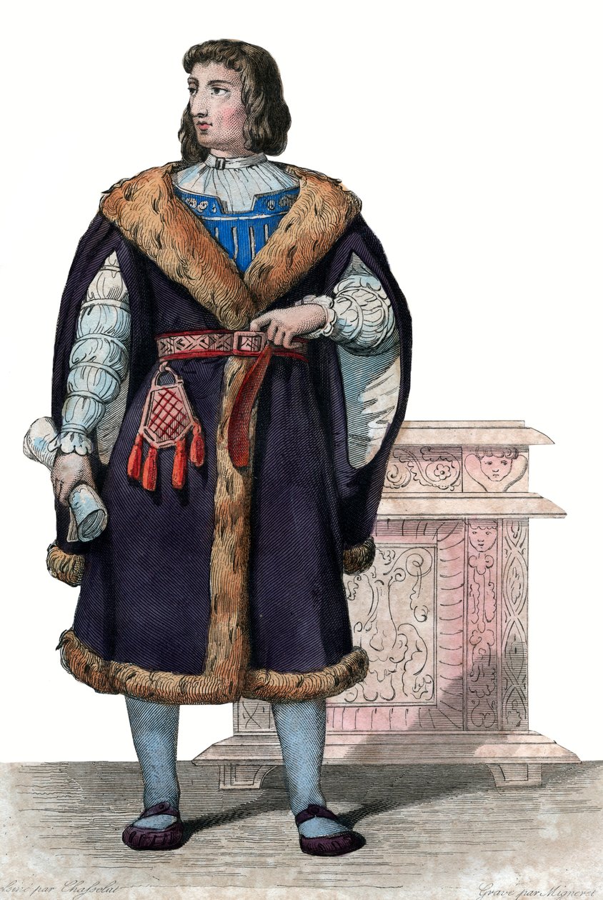 Portrett av Philippe de Commines (Commynes eller Comines) (1447-1511), fransk forfatter og diplomat. av French School