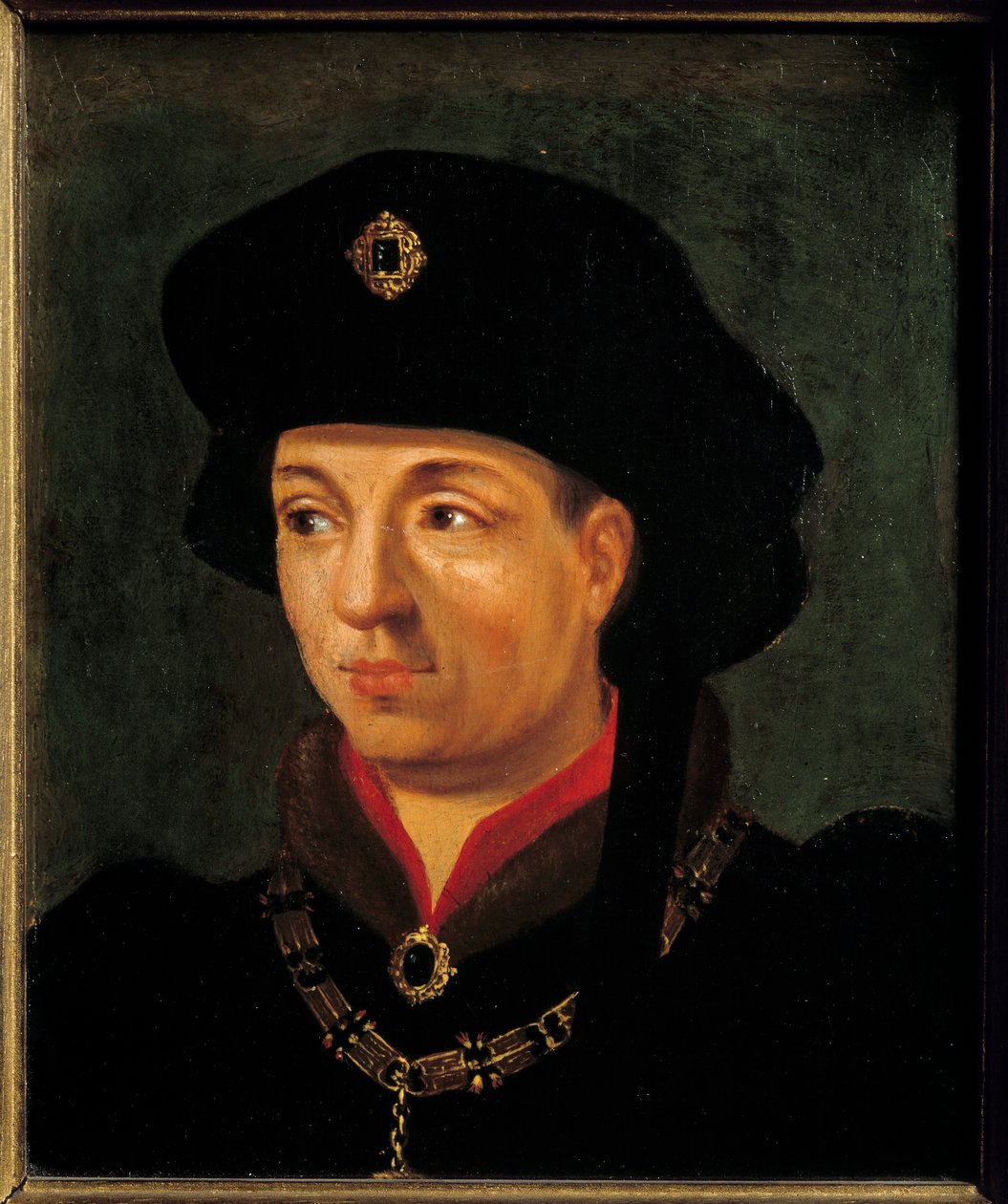 Portrett av Philippe den gode, hertugen av Burgund (1396-1463) Maleri av den franske skolen. 1500-tallets søn. 0,2x0,15 m versailles, slottets museum av French School
