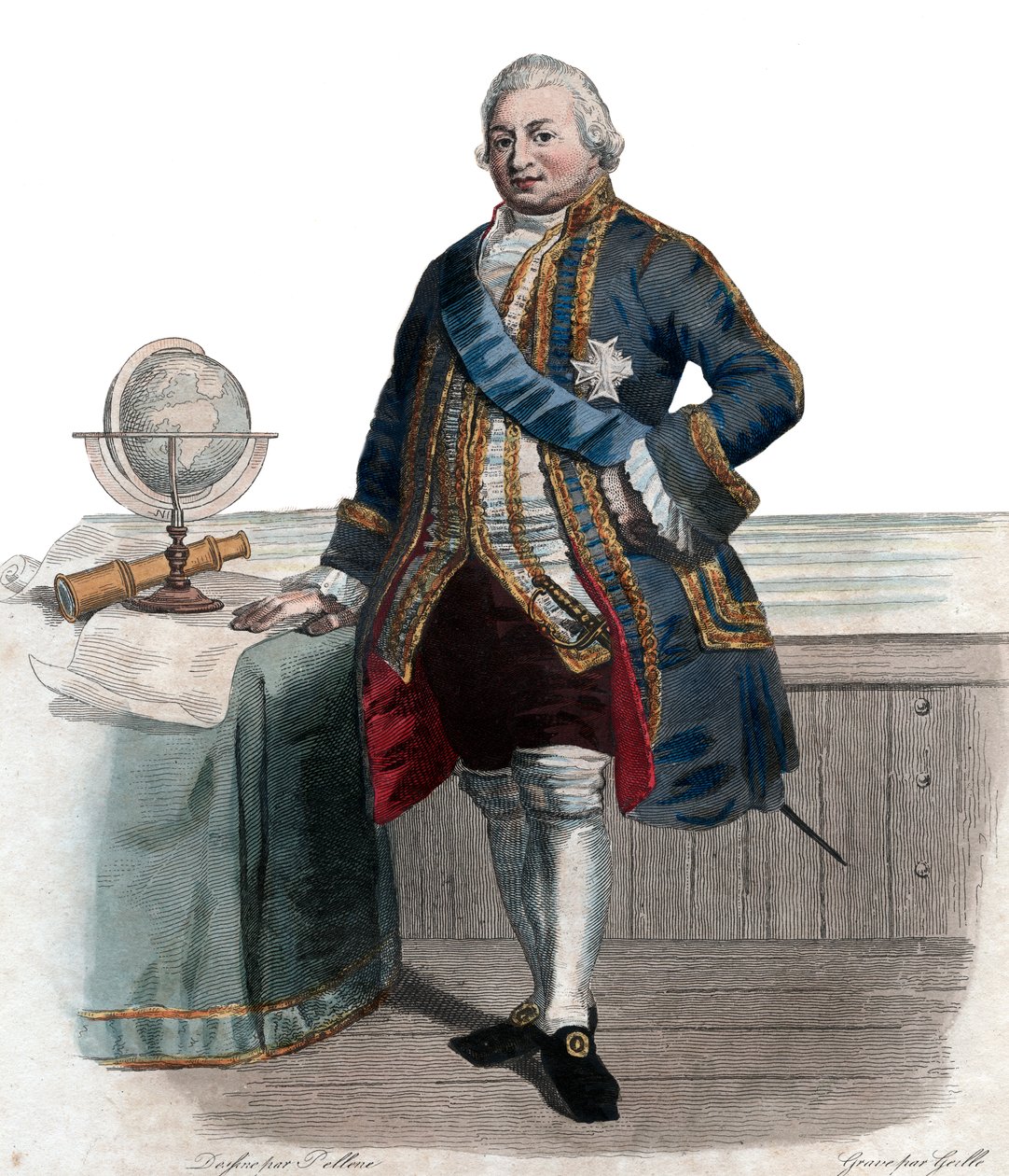 Portrett av Pierre Andre de Suffren de Saint Tropez, fogd de Suffren (1729-1788), fransk admiral. av French School