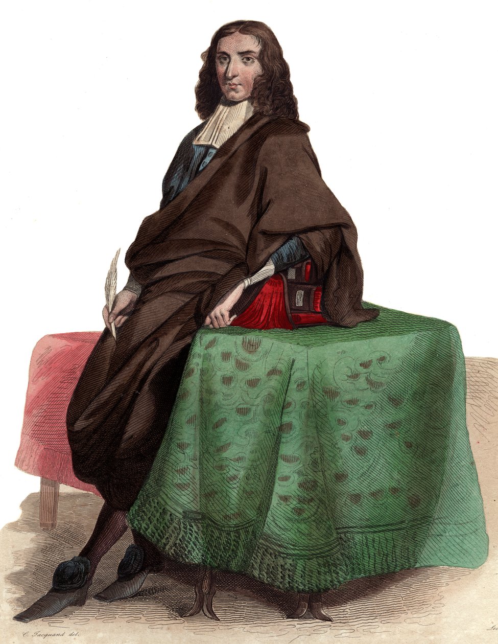 Portrett av Pierre Bayle (1647-1706), fransk filosof og forfatter. av French School